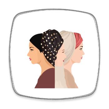 Les trois femmes - Magnet carré - blanc - Devant