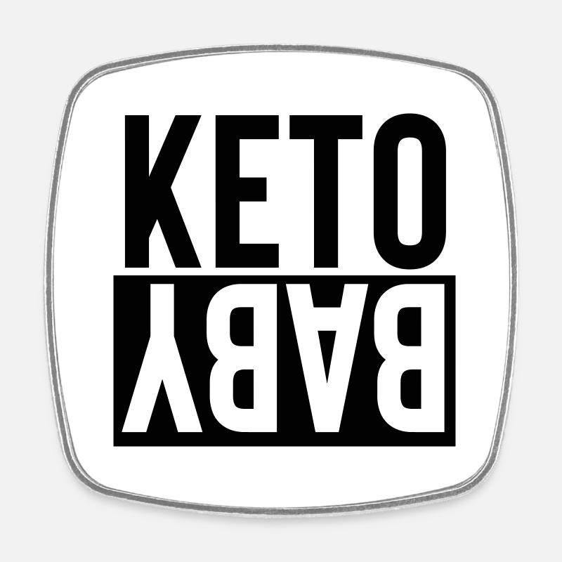 KetoBaby vector transp - Square fridge magnet - white