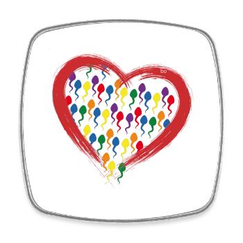 Color Herz Love Bo-Grafik - Viereckiger Kühlschrankmagnet - Weiß - Vorne