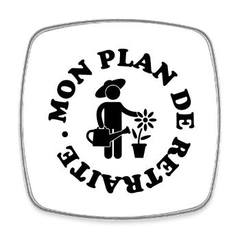 Retraité retraitée jardinage jardin 2 - Magnet carré - blanc - Devant