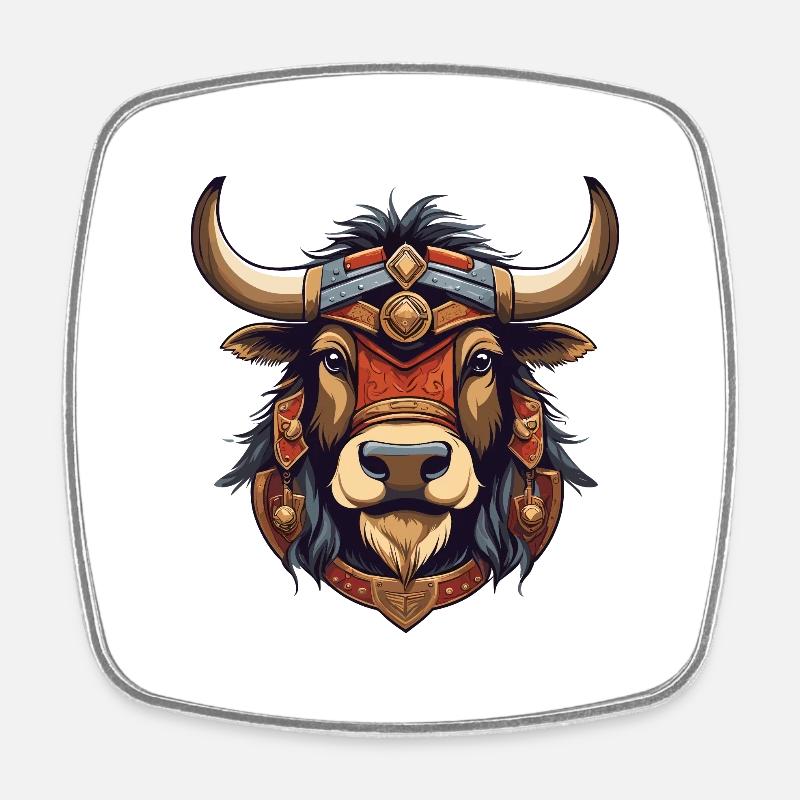 Yak - Square fridge magnet - white