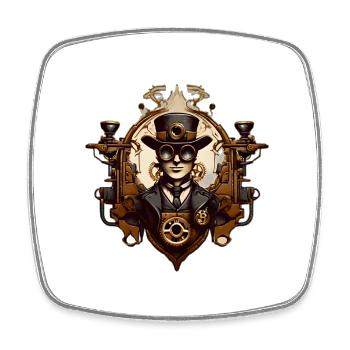 SteamPunk Reymond - Magnet carré - blanc - Devant