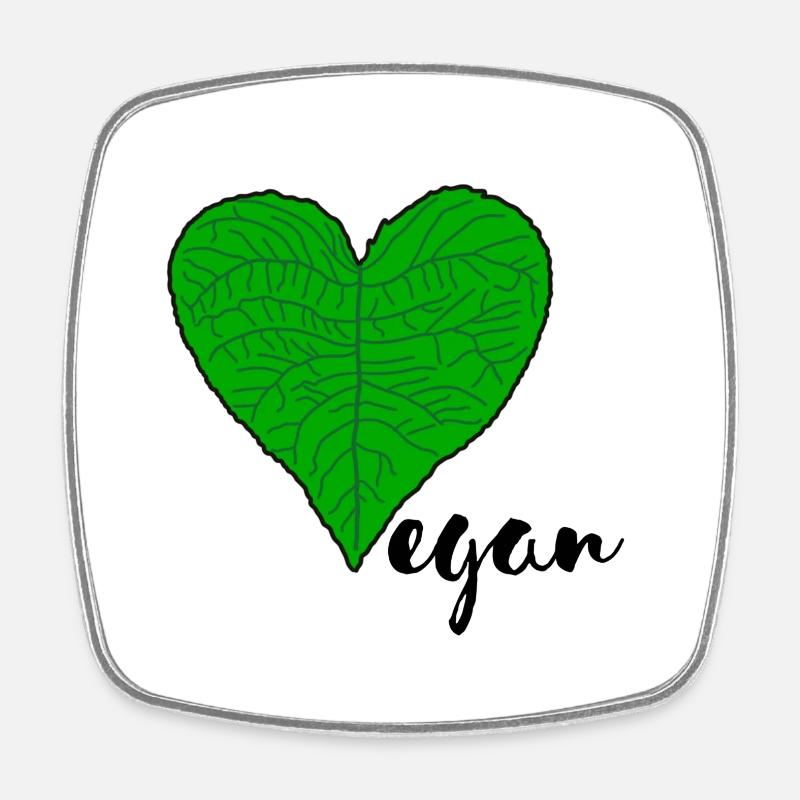 Vegan - Square fridge magnet - white