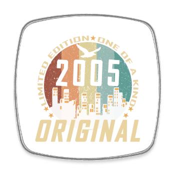 Vintage Décembre 2005 Cadeau d Anniversaire 19 ans - Magnet carré - blanc - Devant