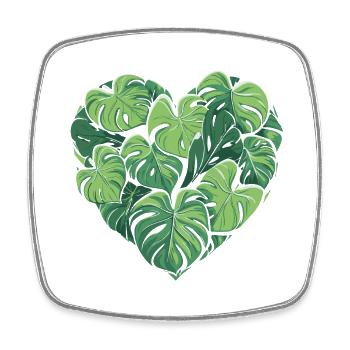 Monstera Coeur Feuille Plantes Jardin Variegata Feuille - Magnet carré - blanc - Devant