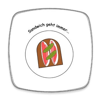 Sandwich always works - Square fridge magnet - white - Front