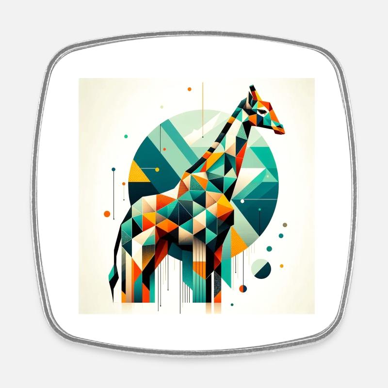 Geometric 1 - Square fridge magnet - white