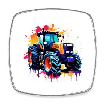 Tractor / Agriculture / Farmer / Field Work - Square fridge magnet - white - Front
