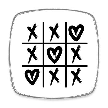 Liebe pur: Herz-Shirt für Dich! - Viereckiger Kühlschrankmagnet - Weiß - Vorne