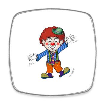 Clown - Viereckiger Kühlschrankmagnet - Weiß - Vorne