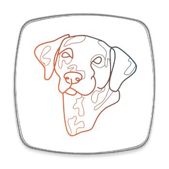 COLORFUL DALMATIAN ONE LINE - Square fridge magnet - white - Front