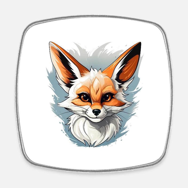 Fenne Logo Volpe Fox - Magnet carré - blanc