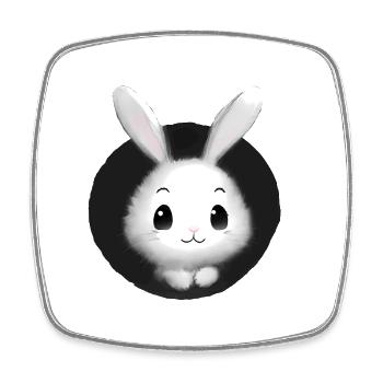 White Rabbit Rabbit - Square fridge magnet - white - Front