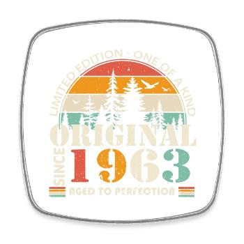 1963: Vintage Legend for the 61st Birthday - Square fridge magnet - white - Front
