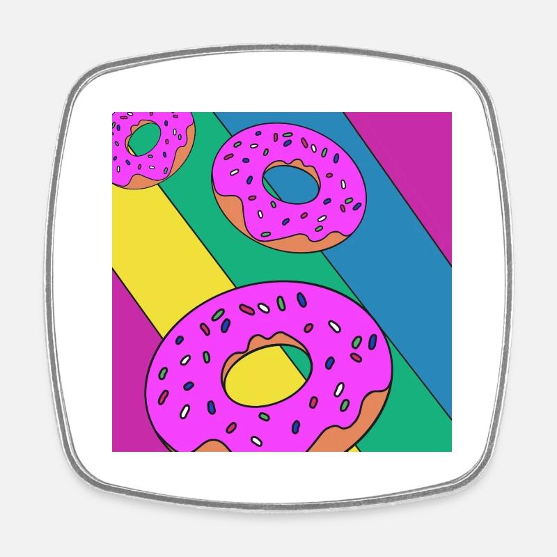 Donut - Magnet carré - blanc