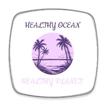 Marine Conservation - Square fridge magnet - white - Front