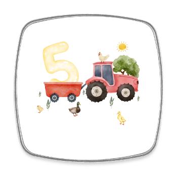 5th Anniversary Farm Agriculture - Square fridge magnet - white - Front