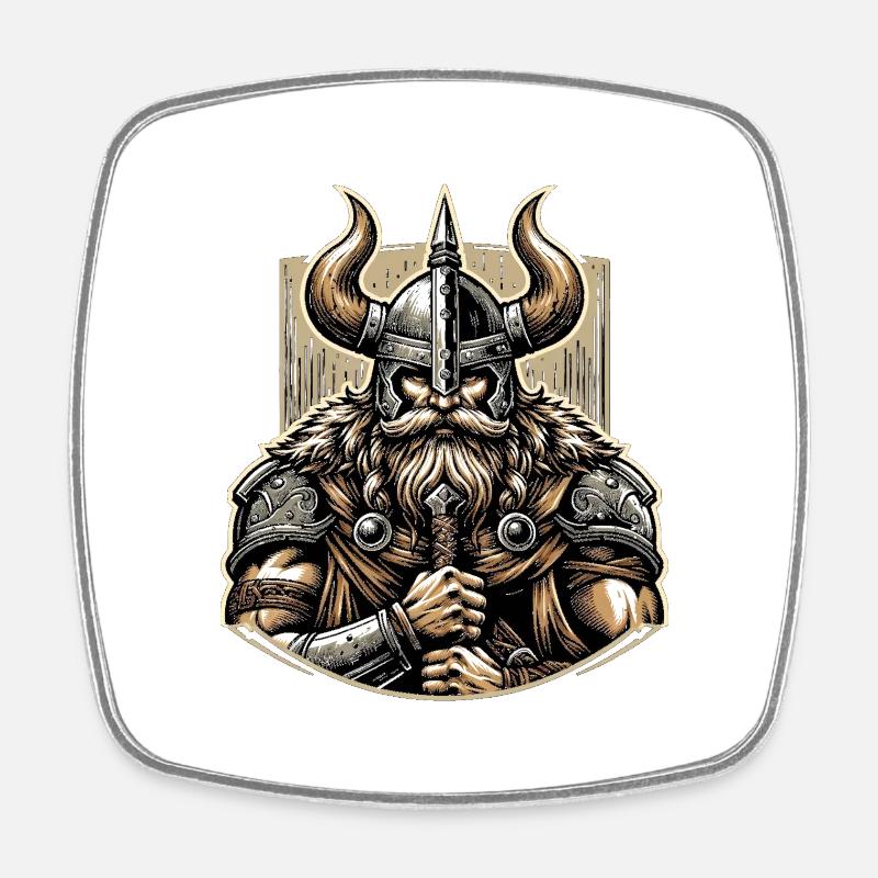 Viking Valor - Square fridge magnet - white