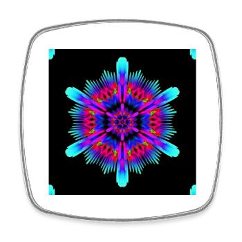 Flowerpower (Pouvoir des fleurs) - Magnet carré - blanc - Devant