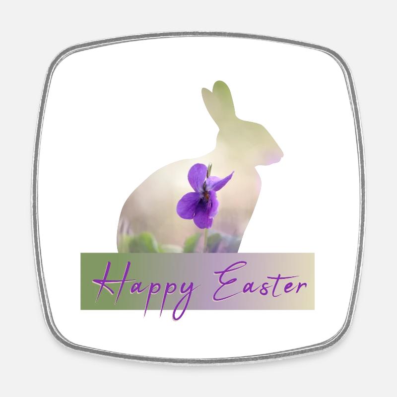 Happy Easter - Viereckiger Kühlschrankmagnet - Weiß