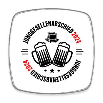 Bachelor Party 2024 Bachelor Party - Square fridge magnet - white - Front