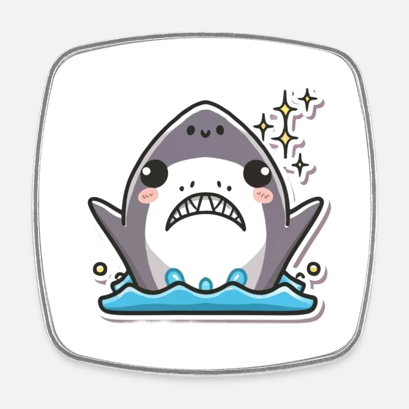 Shark Lover - Square fridge magnet - white