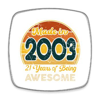Jahrgang 2003 - Jahrgang 2003 Retro Geburtstag - Viereckiger Kühlschrankmagnet - Weiß - Vorne