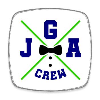 jga crew - Viereckiger Kühlschrankmagnet - Weiß - Vorne
