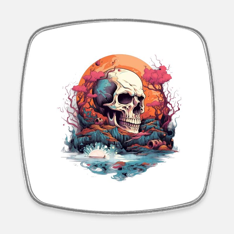 Psychedelic Reverie – Immerse yourself in a world - Square fridge magnet - white