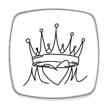 Maman Maman Mère Couronne - Magnet carré - blanc - Devant