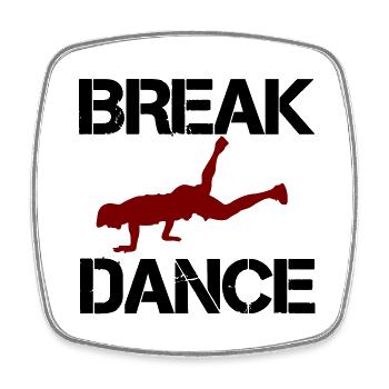 breakdance - Viereckiger Kühlschrankmagnet - Weiß - Vorne