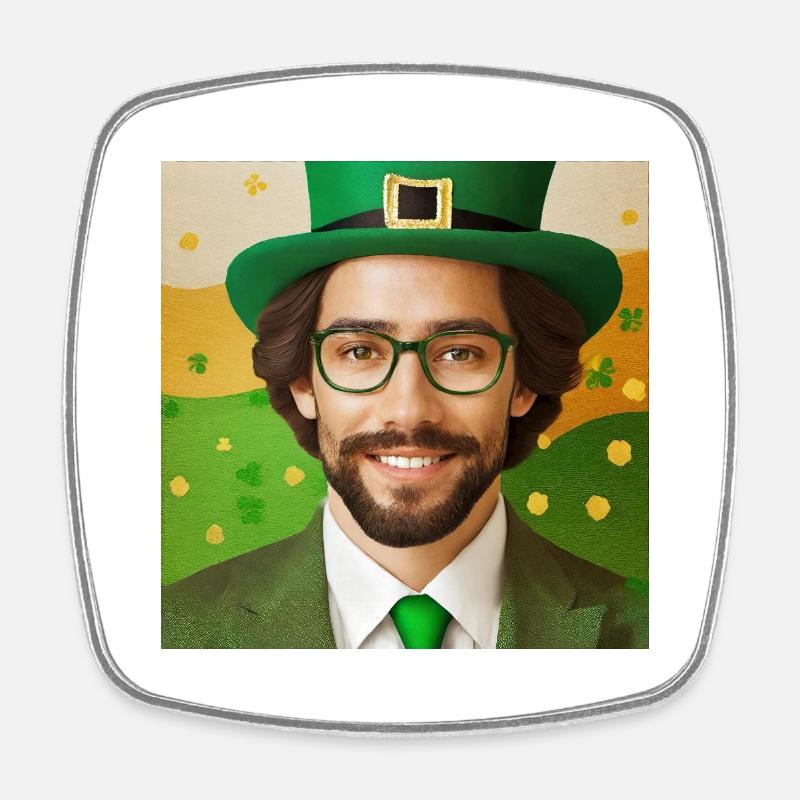 Saint Patrick's Day - Square fridge magnet - white