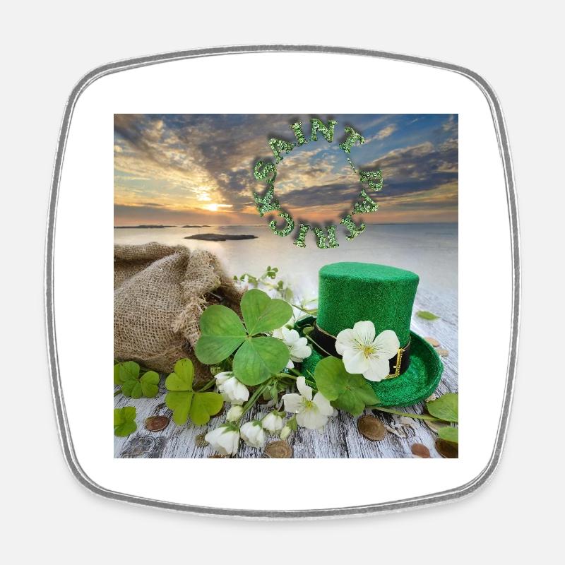 St. Patrick's Day - Square fridge magnet - white