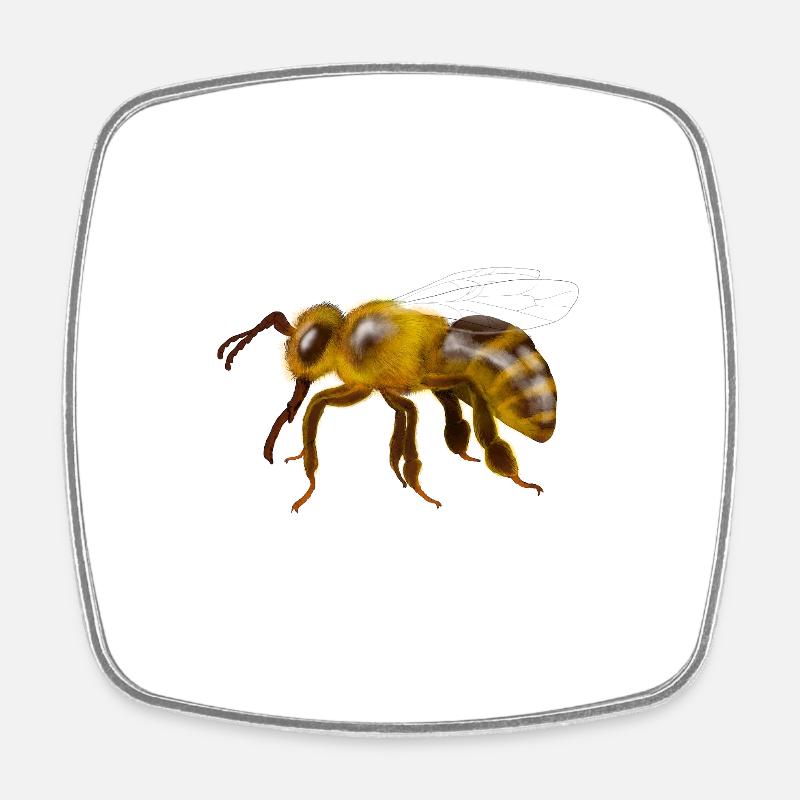 Bee - Square fridge magnet - white