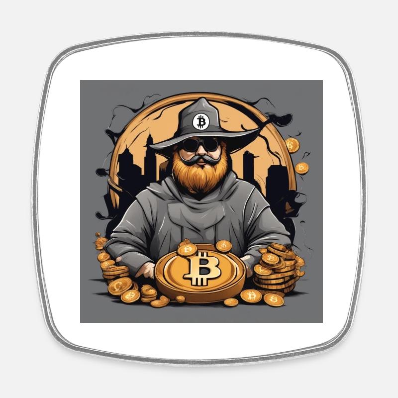 Vendetta Bitcoin - Magnet carré - blanc