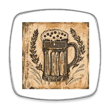 Beer Garden Munich October Bavaria Beer Celebrate Festival - Square fridge magnet - white - Front