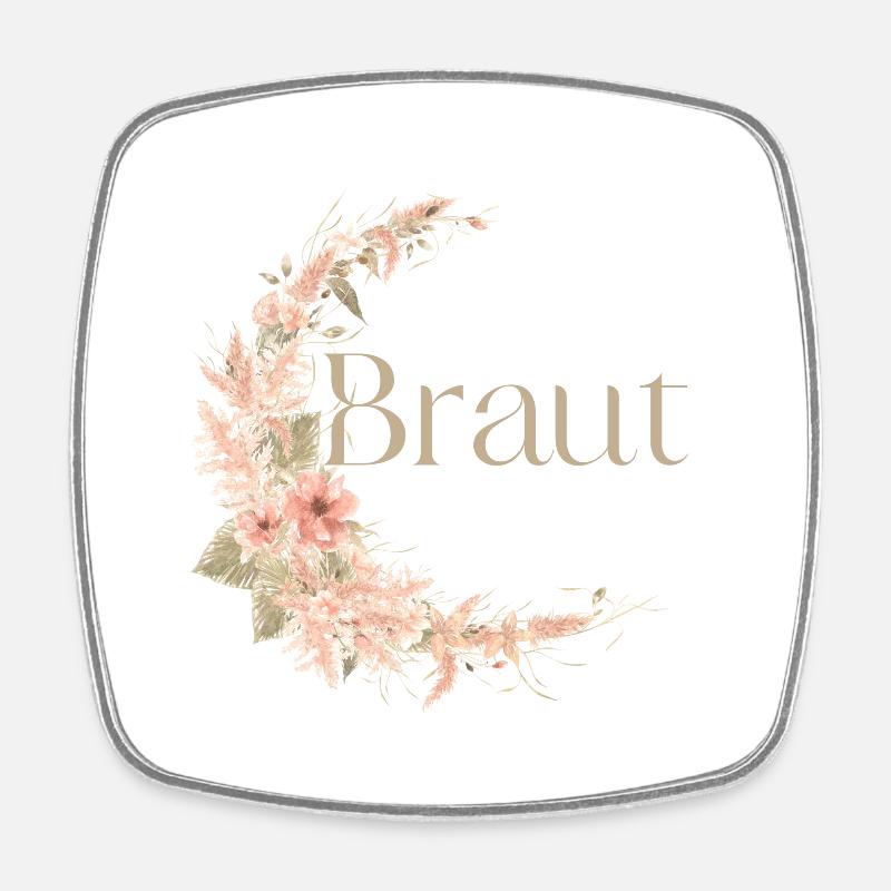 Braut Boho / Junggesellenabschied - Viereckiger Kühlschrankmagnet - Weiß