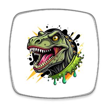 t-rex color splash - Viereckiger Kühlschrankmagnet - Weiß - Vorne