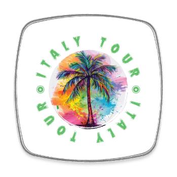 Italy Tour Holiday Plame Colorful - Square fridge magnet - white - Front