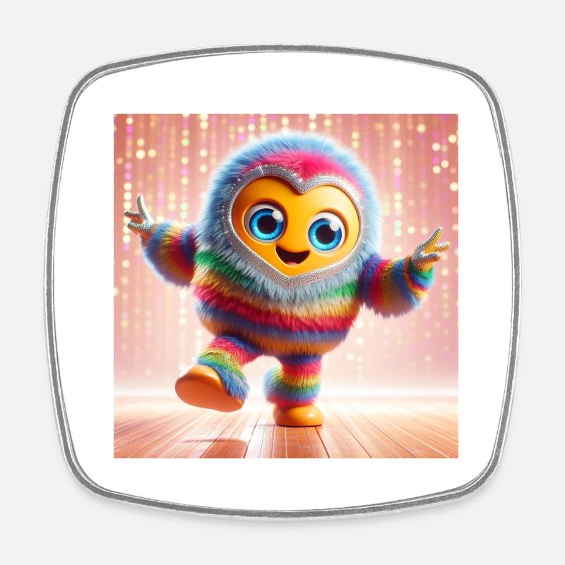 Fluffy Fluff - Viereckiger Kühlschrankmagnet - Weiß