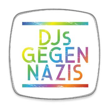 DJs gegen Nazis Regenbogen - Viereckiger Kühlschrankmagnet - Weiß - Vorne