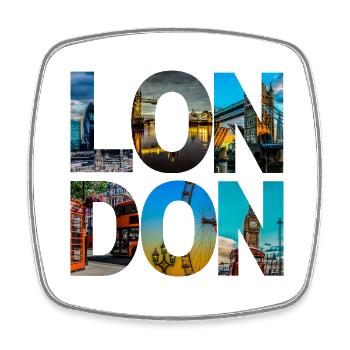 Londres - Magnet carré - blanc - Devant