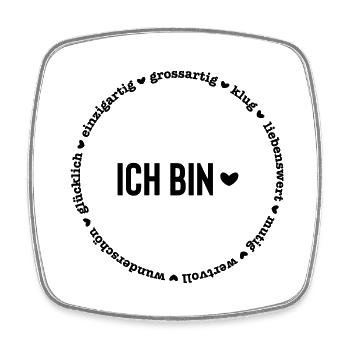 ich bin - Viereckiger Kühlschrankmagnet - Weiß - Vorne