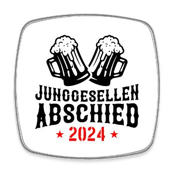 Junggesellen Abschied 2024 - Viereckiger Kühlschrankmagnet - Weiß - Vorne