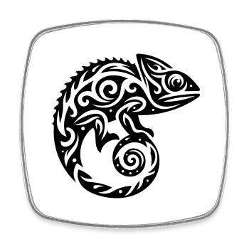 Scaly Creeper Disguise Chameleon Tattoo - Square fridge magnet - white - Front