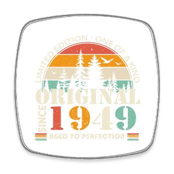 1949 : Légende vintage pour le 75e anniversaire - Magnet carré - blanc - Devant