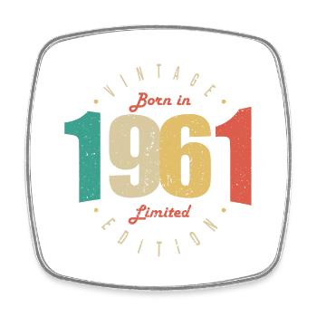 1961 Vintage Retro Birthday Gift 1961 - Square fridge magnet - white - Front
