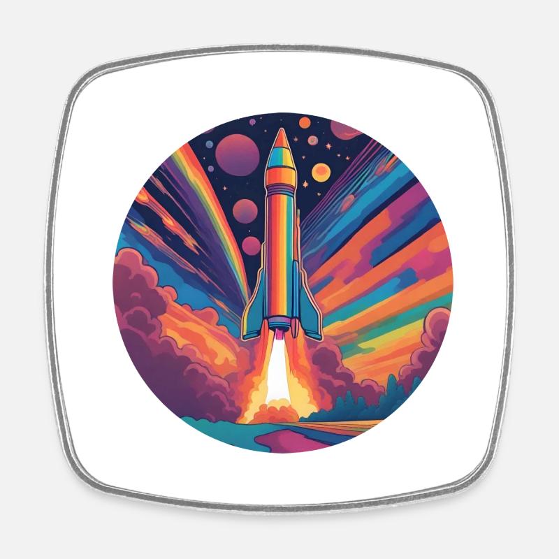 Cosmic Cascade - Viereckiger Kühlschrankmagnet - Weiß