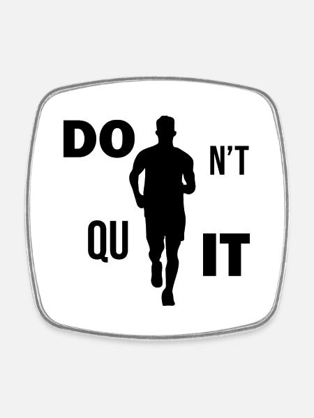 Marathon Running Jogging - Viereckiger Kühlschrankmagnet - Weiß