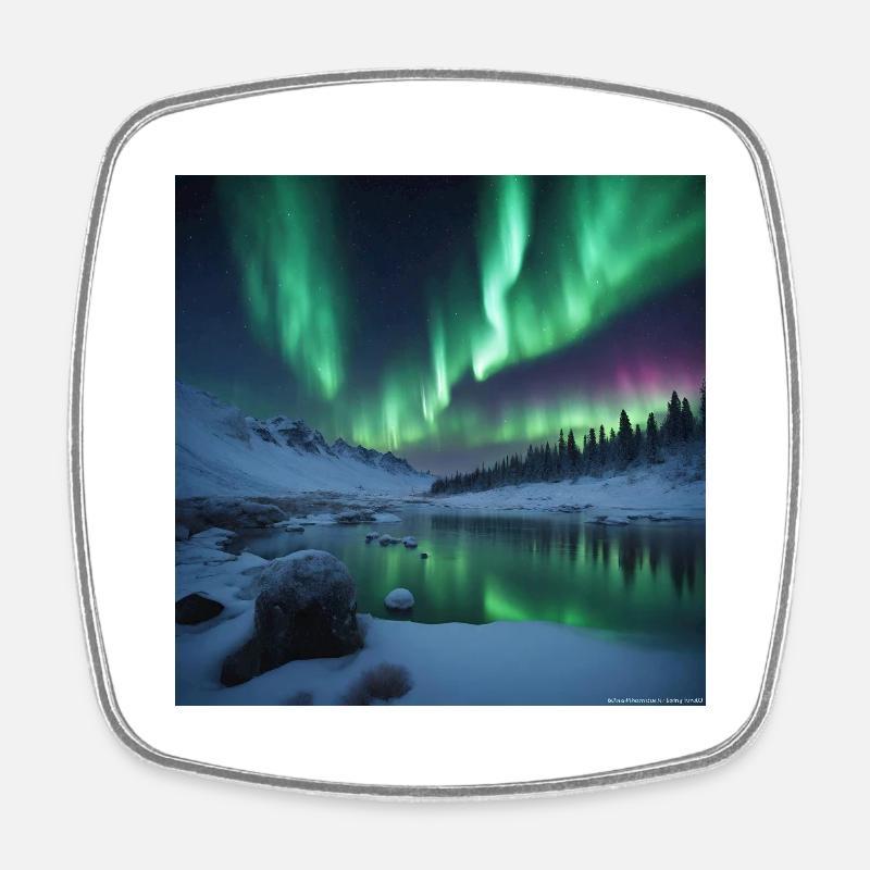 landscape - Square fridge magnet - white